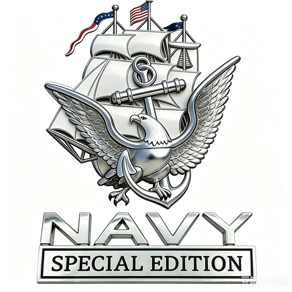U.S. Navy Special Edition Metal Vehicle Badge