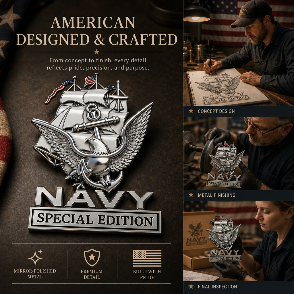 U.S. Navy Special Edition Metal Vehicle Badge