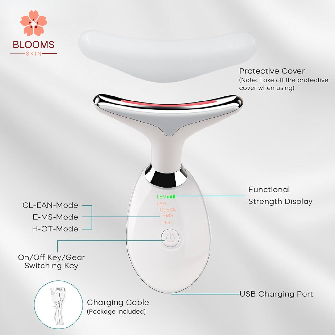 EMS Thermal Neck Lifting And Tighten Massager Electric Microcurrent Wrinkle Remover