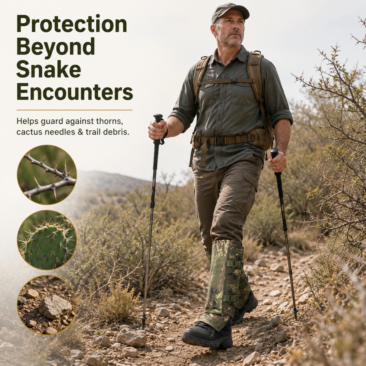 🔥Unisex Adjustable Outdoor Snake-Resistant Leg Gaiters, Abrasion-Resistant Durable Fabric Protective Gear for Hunting, Hiking