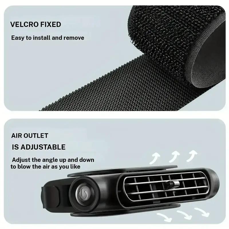 Car Seat Fan 🌬️ – 3-Speed Rechargeable Clip-On Fan with 3000mAh Battery 🔋 | USB-C Charging ⚡