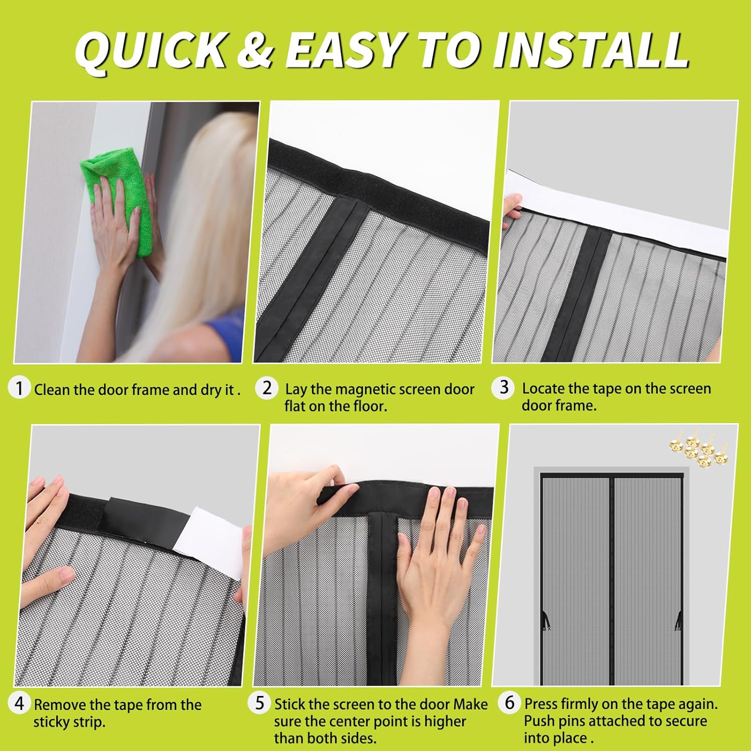 🚪 Self-Sealing Magnetic Screen Door – Hands-Free Entry, Bug-Free Living