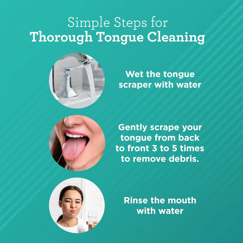 GuruNanda U Shaped Stainless Steel Tongue Scraper 2-Pack