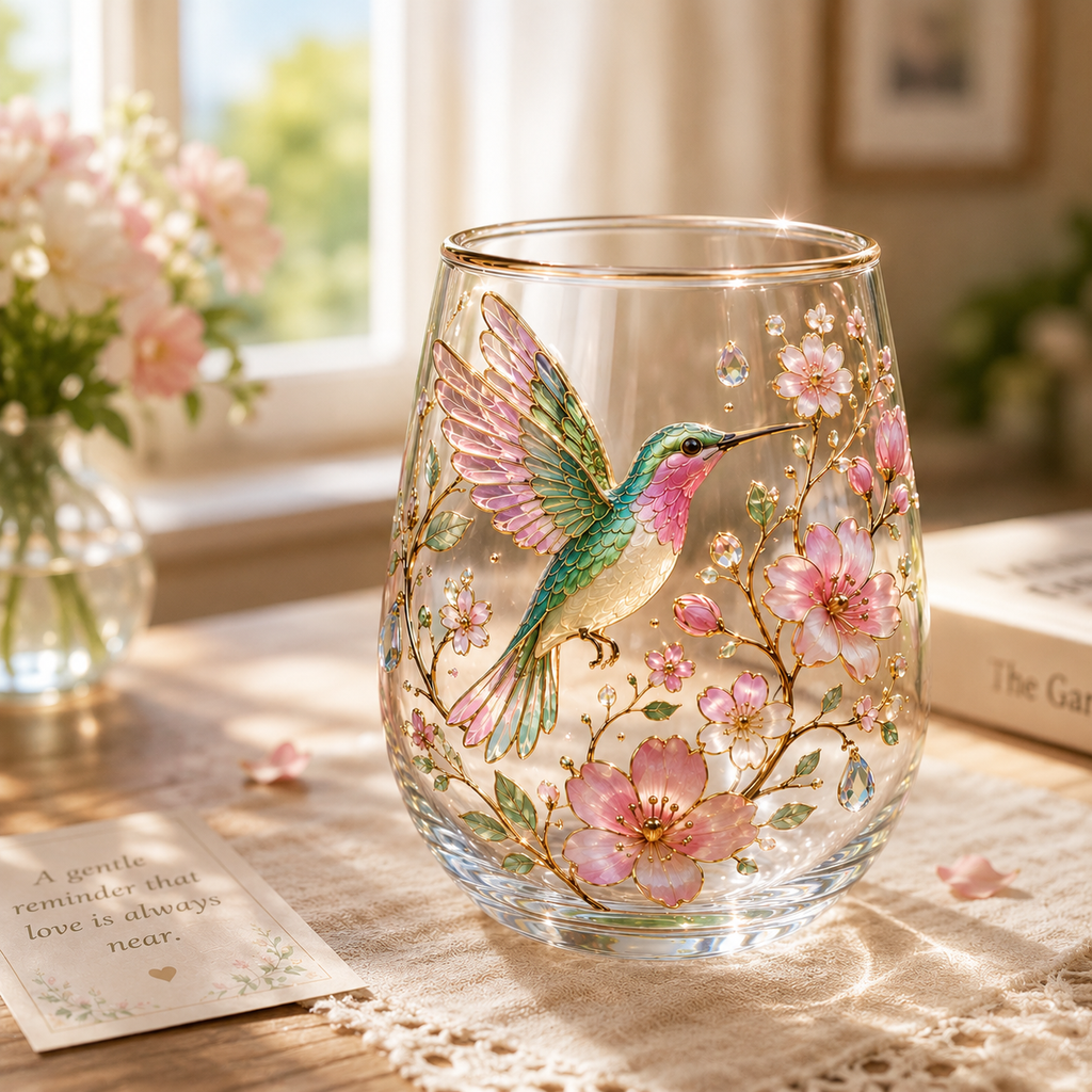🌸🌿Garden Morning Bliss Glass Tea Cup☀️☕