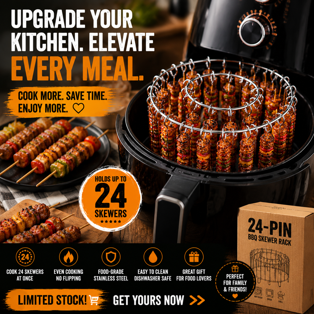 🔥Cook 24 Skewers at Once – No Flipping, No Mess, No Effort