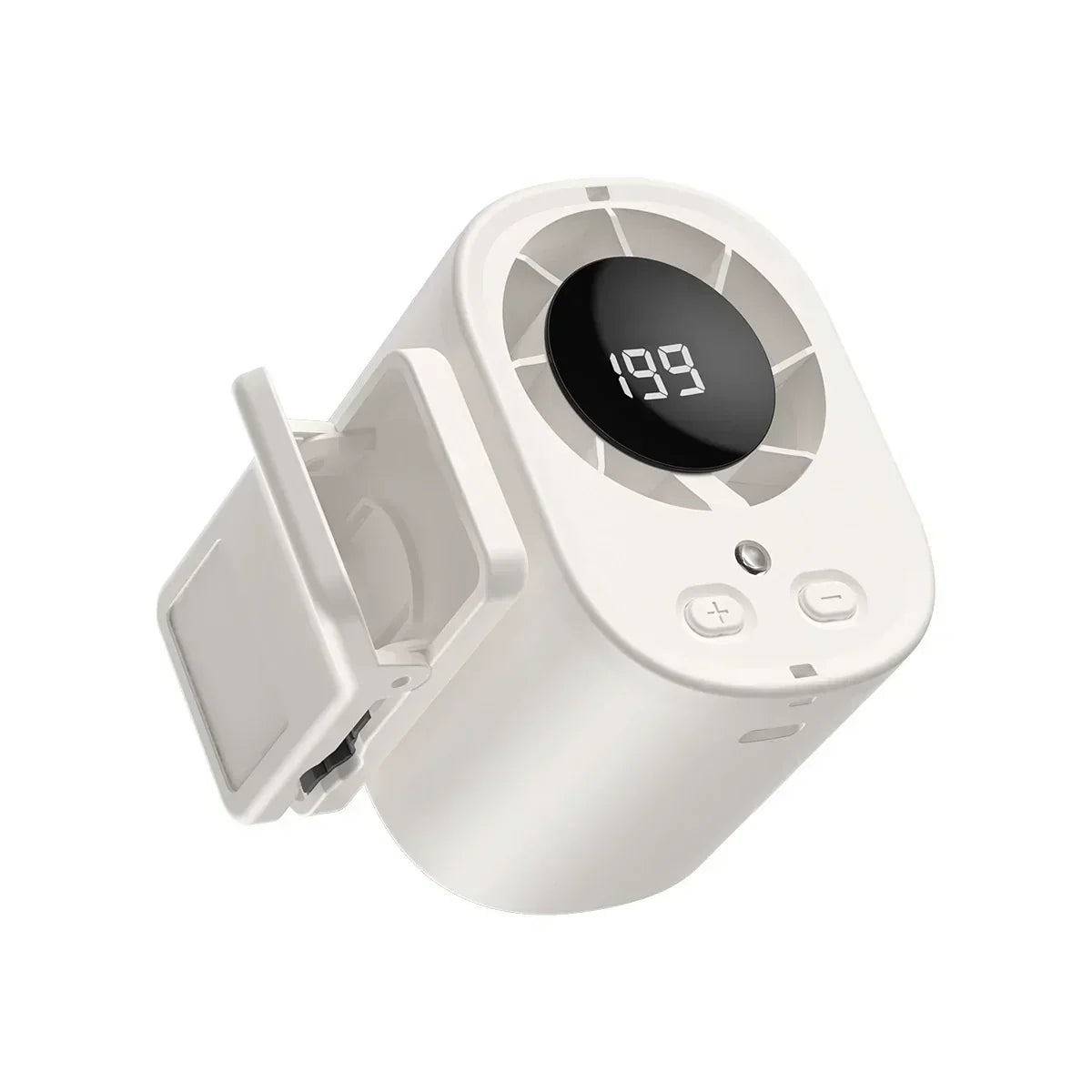 ❄️2026 Car Clip On Fan with LED Display - USB Rechargeable Personal Cooling Fan, 20Hr Battery
