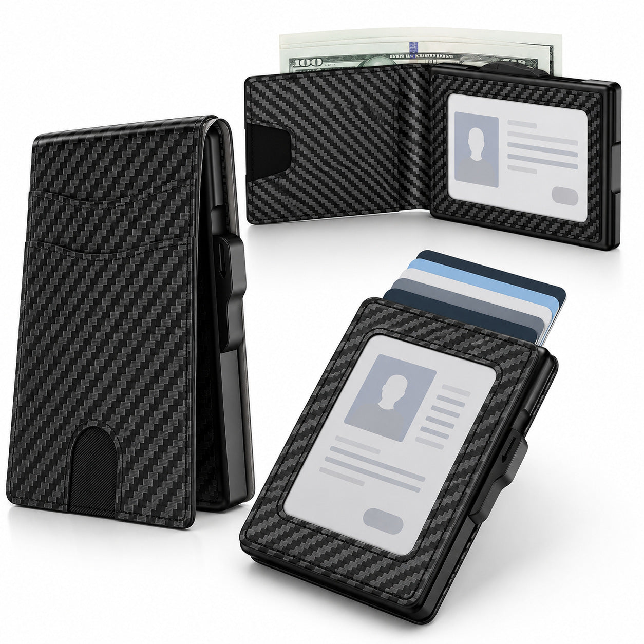 👛 Pop-Up Men's Wallet – RFID Blocking, Holds 12 Cards, Slim & Secure
