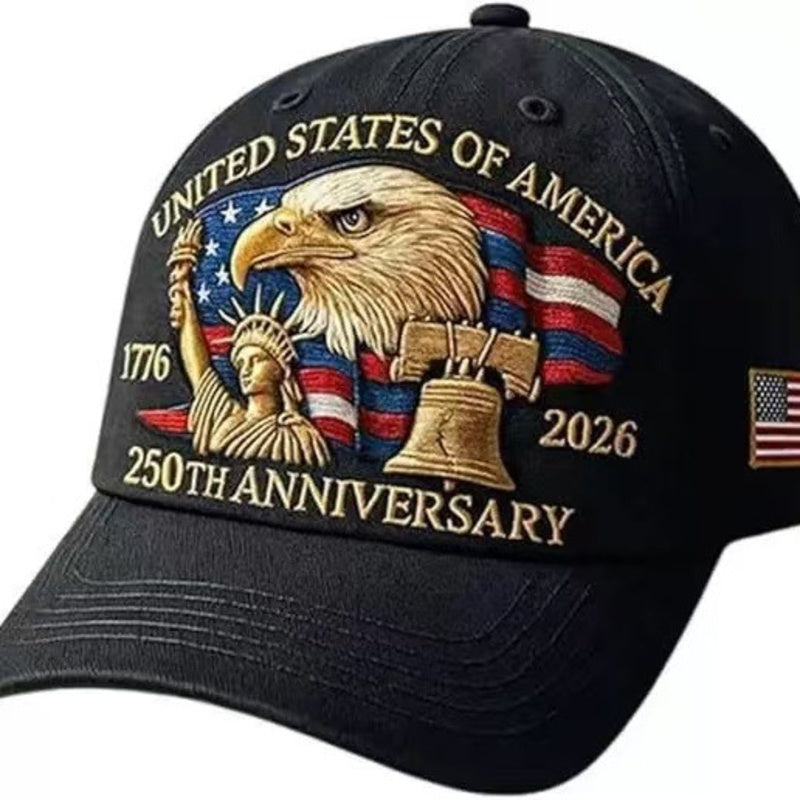250th Anniversary American Patriotic Dad Hat with Eagle Statue of Liberty Embroidery