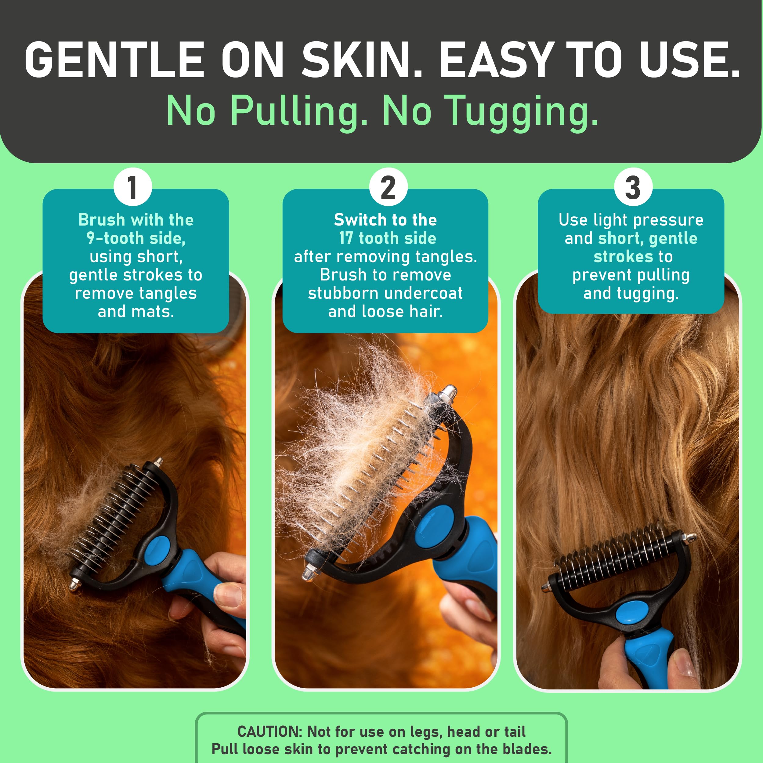 🐕Double-Sided Pet Grooming Rake – Dematting & Deshedding, Safe for All Coats