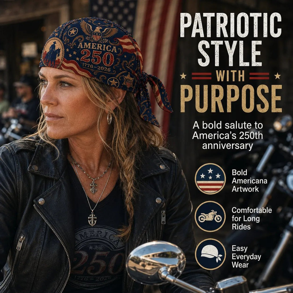 America 250 Cycling Pirate Hat / Biker Headwrap
