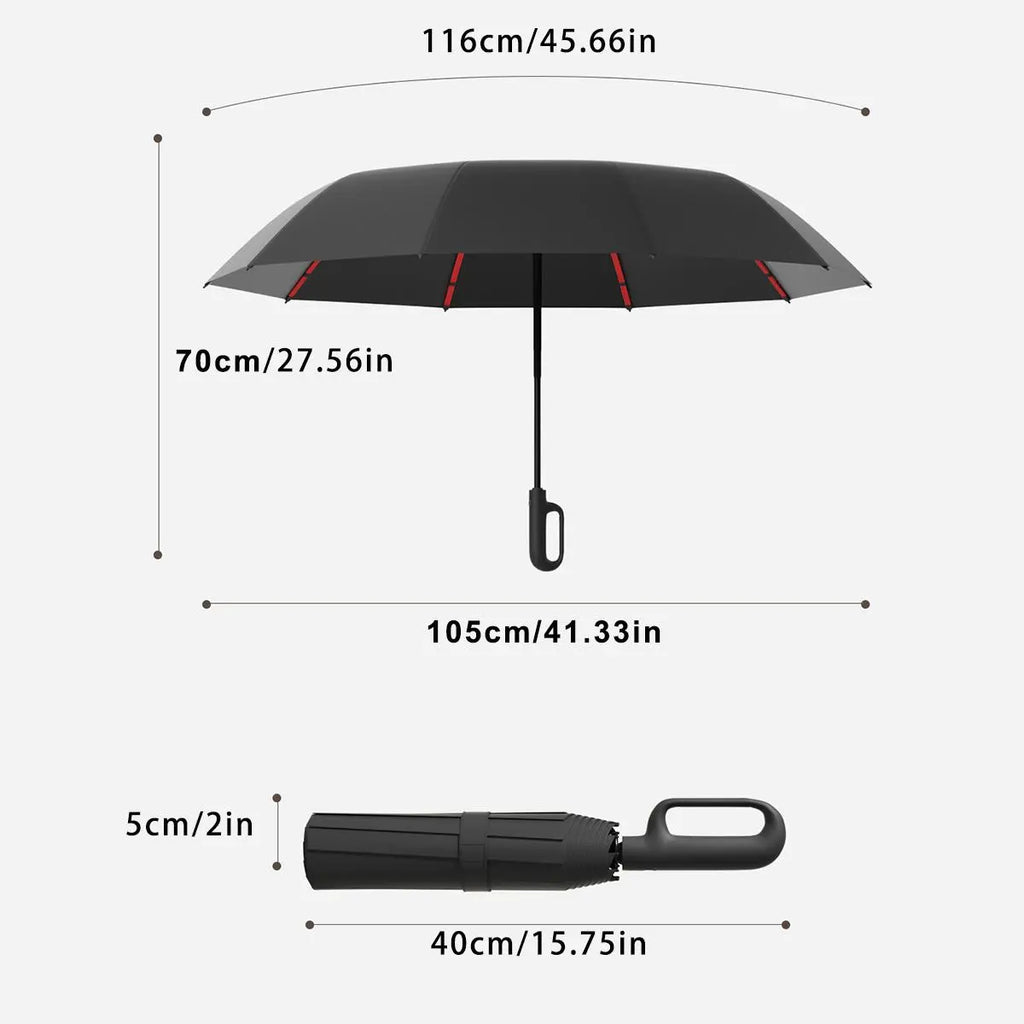 🌂Automatic Folding Umbrella,Portable Rain Umbrella with Loop Buckle, Windproof & Waterproof Umbrella for Men & Women