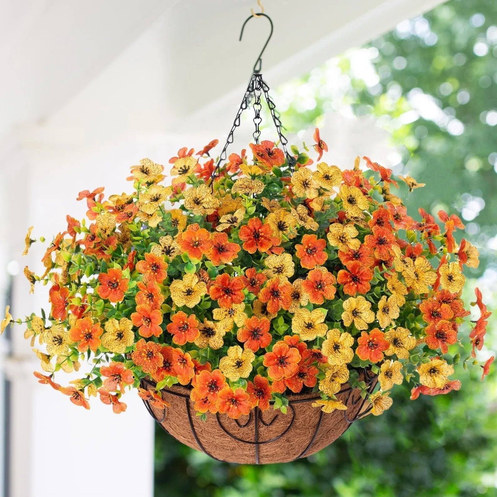 FREE SHIPPING!🔥Simulated Hanging Flower Basket 🌸No Watering💧. No Wilting. Just Perfect Blooms.