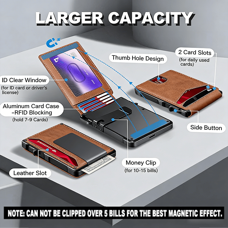 💵 Pop-Up Men's Wallet – Slim, Smart & Secure