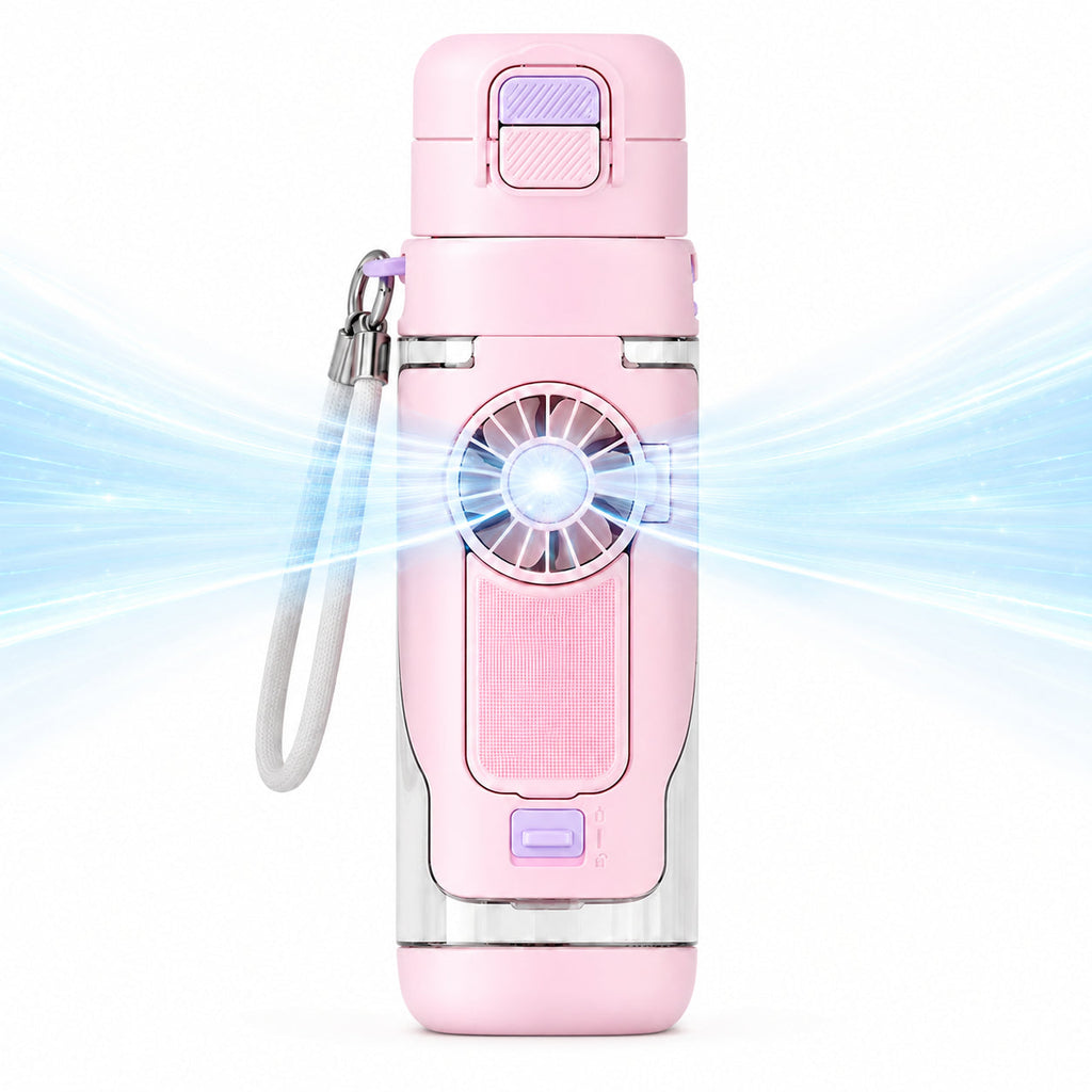 💨Spray Fan Cup – 2-in-1 Cooling Fan &amp; Double Drink Cup